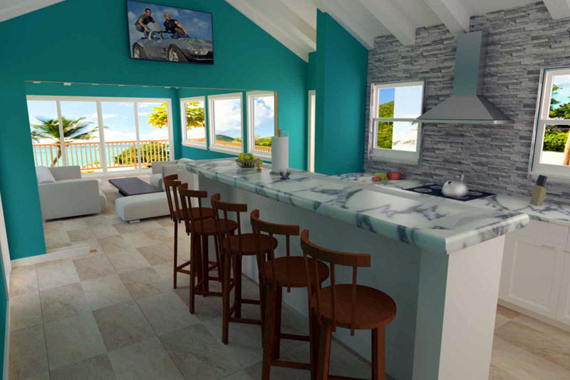 Jost Van Dyke Caribbean New Villas: living room