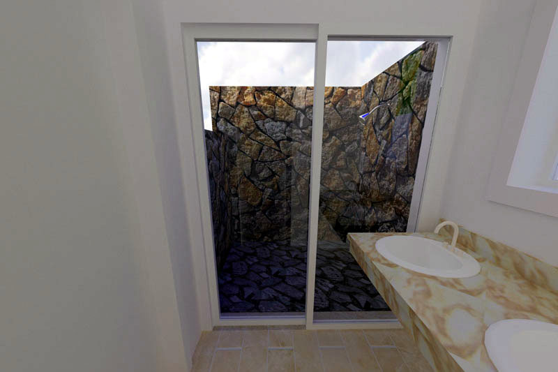 Jost Van Dyke Caribbean New Villas: outdoor shower